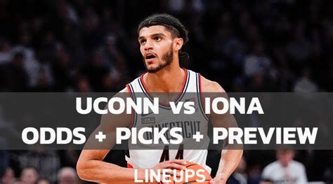 odds uconn vs iona.